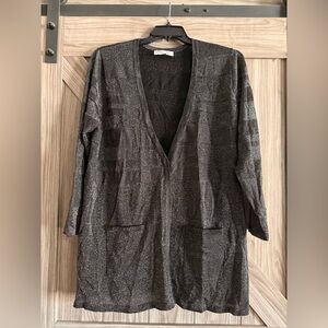 August Silk Black and Silver Sparkle Top